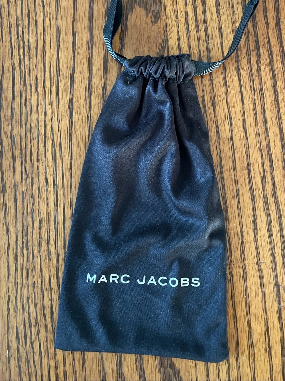 Marc Jacobs Black Satin Sunglasses Eyeglasses Logo Drawstring Pouch